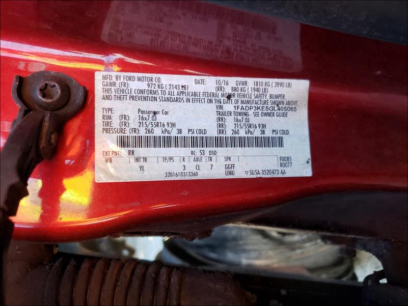 Photo 9 VIN: 1FADP3KE5GL405065 - FORD FOCUS SE 