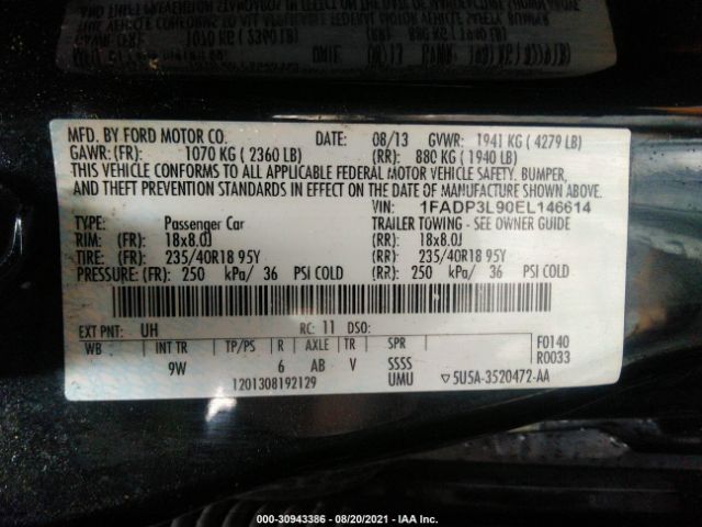 Photo 8 VIN: 1FADP3L90EL146614 - FORD FOCUS 