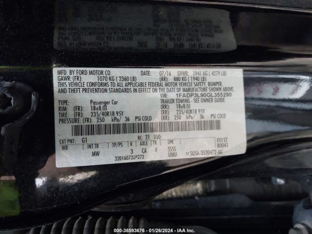 Photo 8 VIN: 1FADP3L90GL355290 - FORD FOCUS ST 