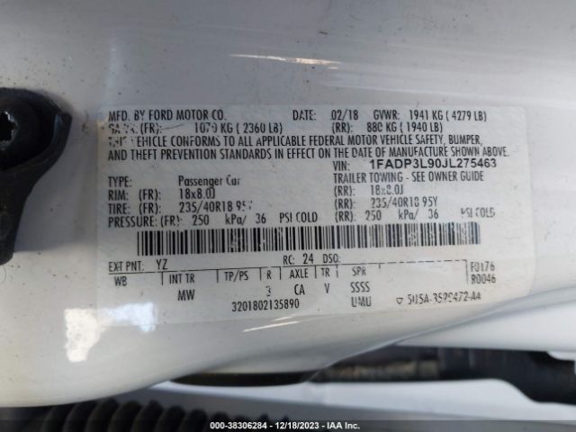 Photo 8 VIN: 1FADP3L90JL275463 - FORD FOCUS ST 