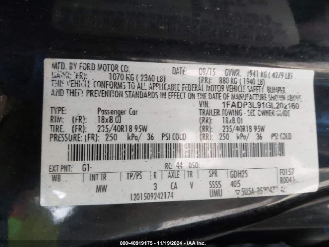 Photo 8 VIN: 1FADP3L91GL202160 - FORD FOCUS 