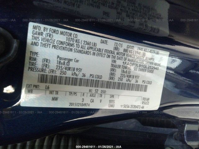 Photo 8 VIN: 1FADP3L91GL252945 - FORD FOCUS 