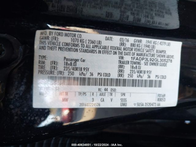 Photo 8 VIN: 1FADP3L92GL305278 - FORD FOCUS 