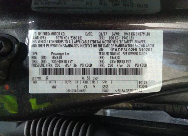 Photo 8 VIN: 1FADP3L92HL319201 - FORD FOCUS 