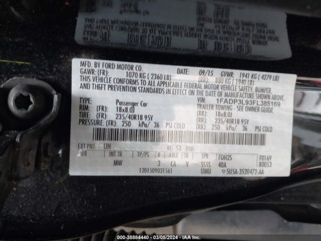 Photo 8 VIN: 1FADP3L93FL385169 - FORD FOCUS ST 