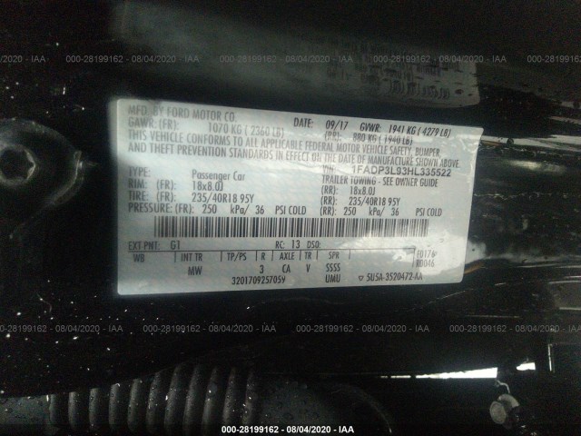 Photo 8 VIN: 1FADP3L93HL335522 - FORD FOCUS 