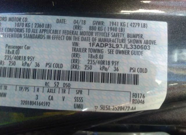 Photo 8 VIN: 1FADP3L93JL330603 - FORD FOCUS 