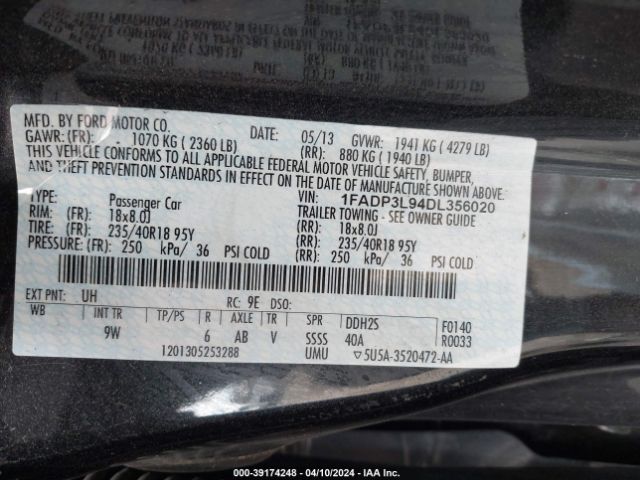 Photo 8 VIN: 1FADP3L94DL356020 - FORD FOCUS ST 