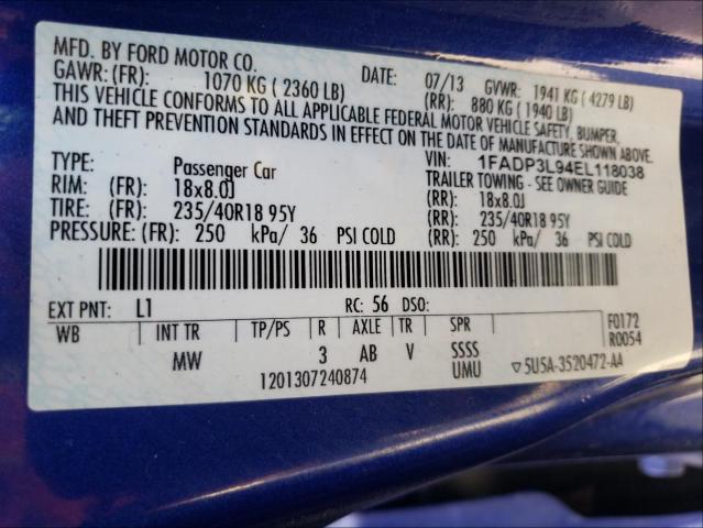 Photo 9 VIN: 1FADP3L94EL118038 - FORD FOCUS ST 