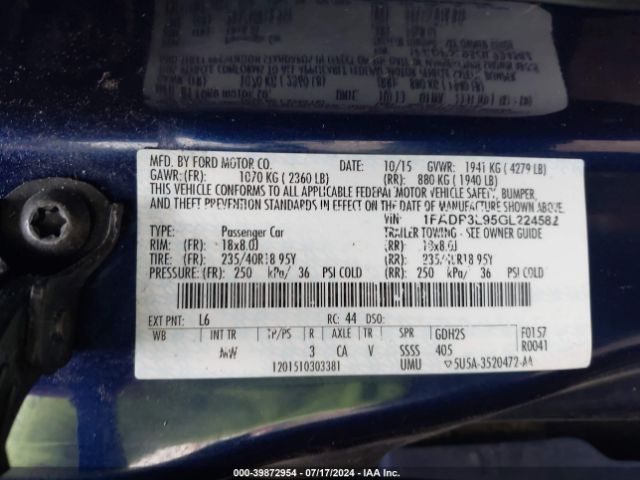 Photo 8 VIN: 1FADP3L95GL224582 - FORD FOCUS 