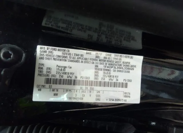 Photo 8 VIN: 1FADP3L95HL338020 - FORD FOCUS 