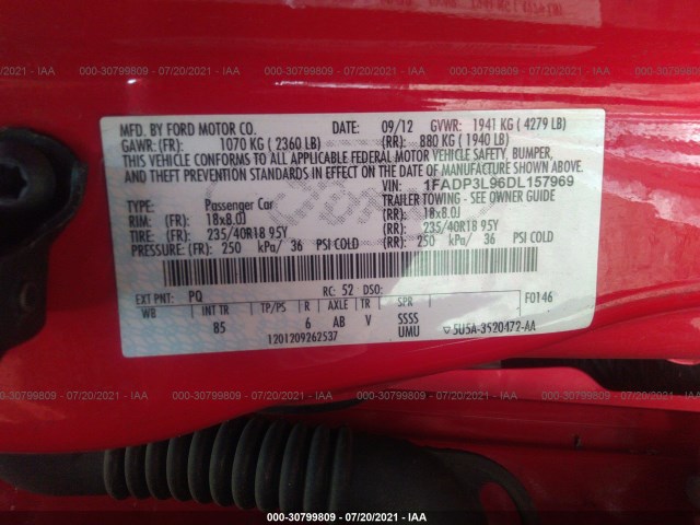 Photo 8 VIN: 1FADP3L96DL157969 - FORD FOCUS 