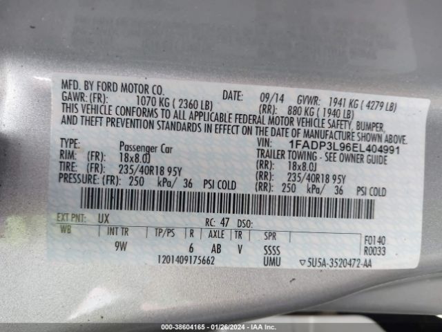 Photo 8 VIN: 1FADP3L96EL404991 - FORD FOCUS 