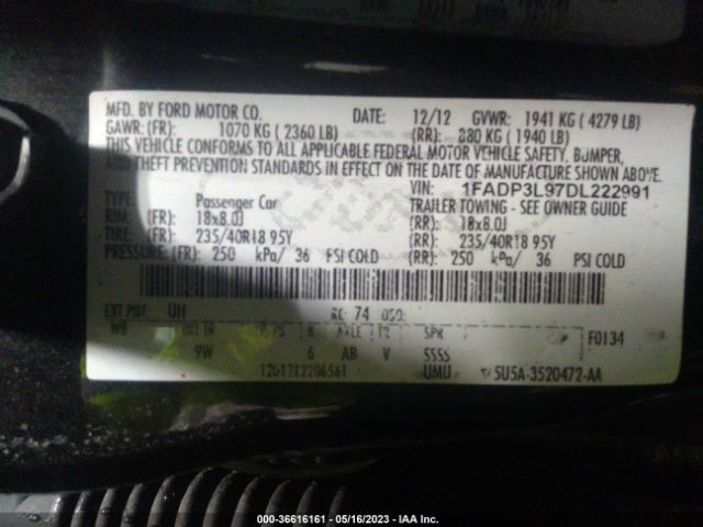 Photo 8 VIN: 1FADP3L97DL222991 - FORD FOCUS ST 