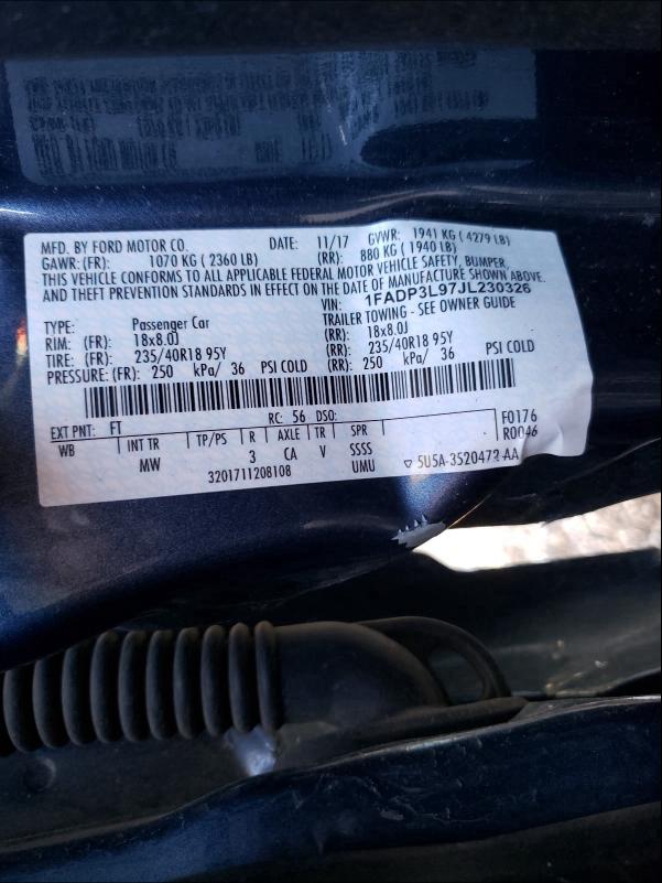 Photo 9 VIN: 1FADP3L97JL230326 - FORD FOCUS ST 