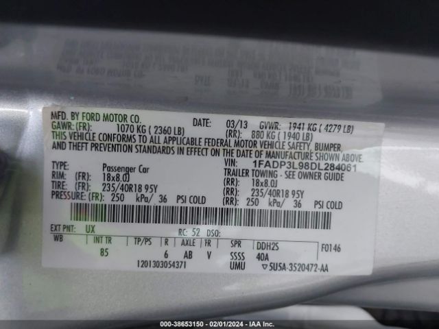 Photo 8 VIN: 1FADP3L98DL284061 - FORD FOCUS ST 