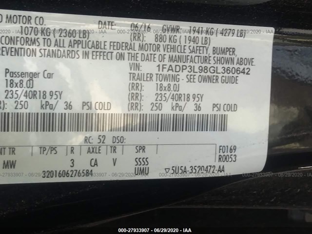 Photo 8 VIN: 1FADP3L98GL360642 - FORD FOCUS 