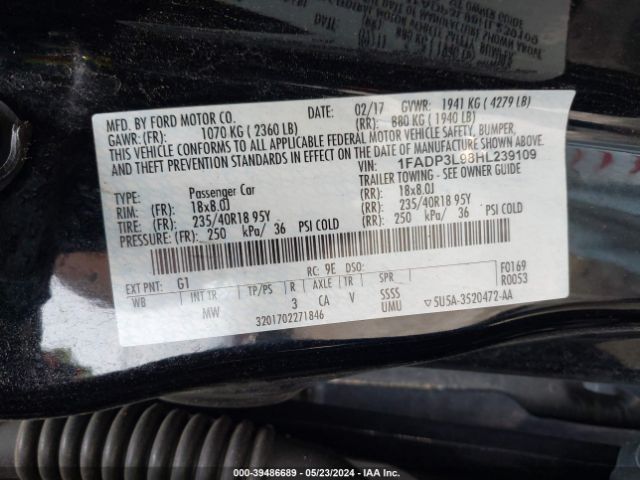 Photo 8 VIN: 1FADP3L98HL239109 - FORD FOCUS ST 