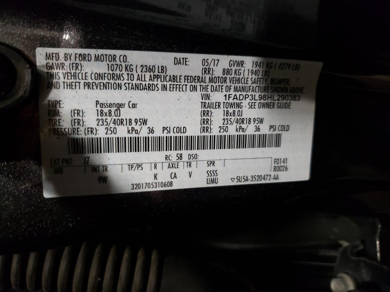 Photo 11 VIN: 1FADP3L98HL290383 - FORD FOCUS 