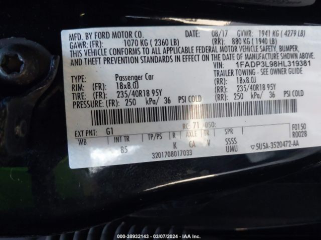 Photo 8 VIN: 1FADP3L98HL319381 - FORD FOCUS ST 