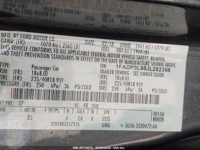 Photo 8 VIN: 1FADP3L98JL282368 - FORD FOCUS 