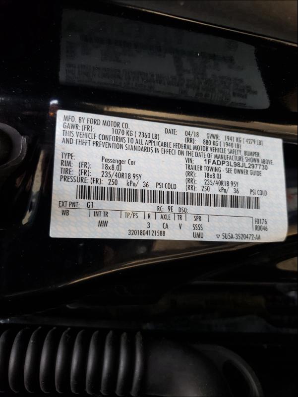 Photo 9 VIN: 1FADP3L98JL297730 - FORD FOCUS ST 