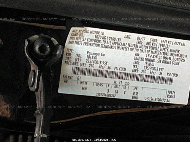 Photo 8 VIN: 1FADP3L99HL308325 - FORD FOCUS 