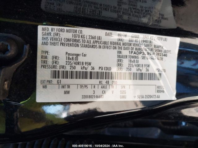 Photo 8 VIN: 1FADP3L99JL282346 - FORD FOCUS 