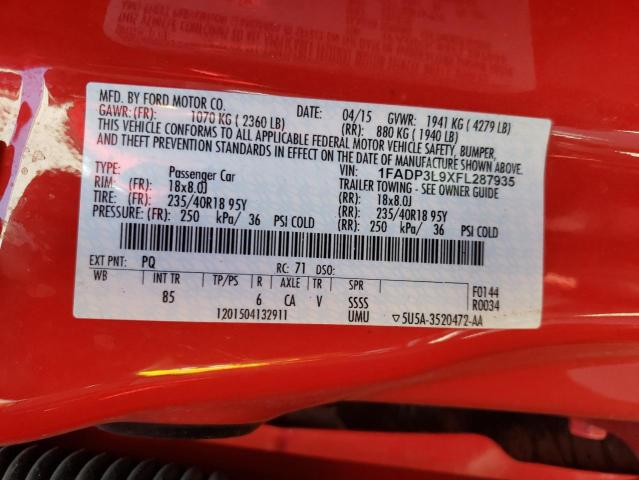 Photo 9 VIN: 1FADP3L9XFL287935 - FORD FOCUS ST 