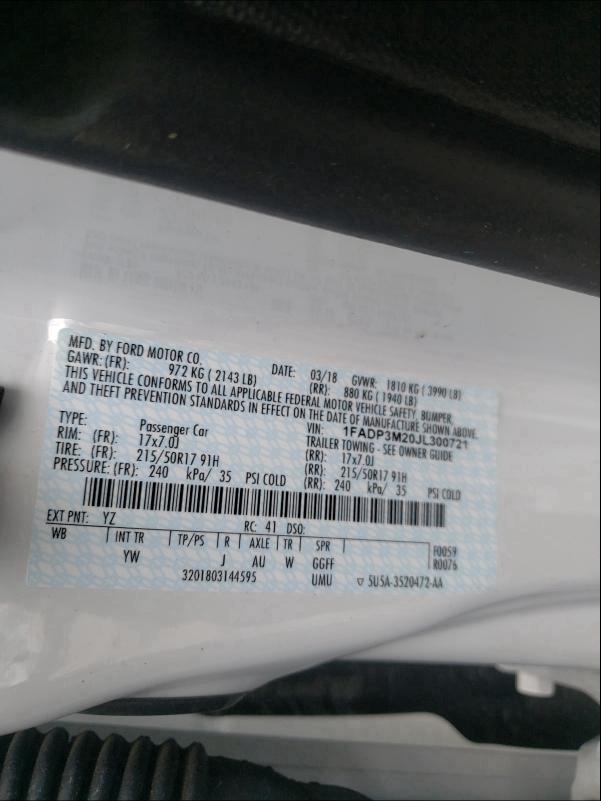 Photo 9 VIN: 1FADP3M20JL300721 - FORD FOCUS SEL 