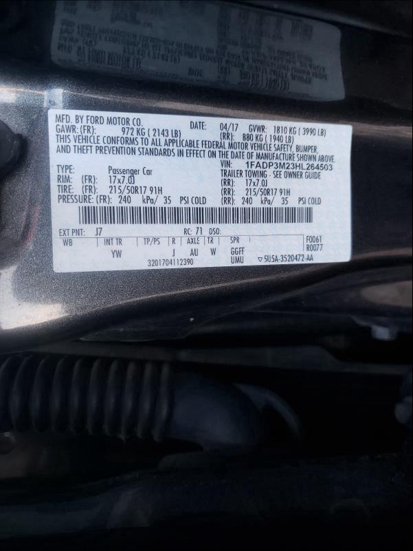 Photo 9 VIN: 1FADP3M23HL264503 - FORD FOCUS 