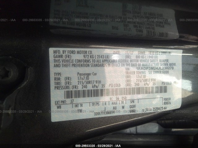 Photo 8 VIN: 1FADP3M24JL230270 - FORD FOCUS 