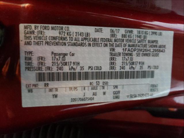 Photo 9 VIN: 1FADP3M26HL295843 - FORD FOCUS 