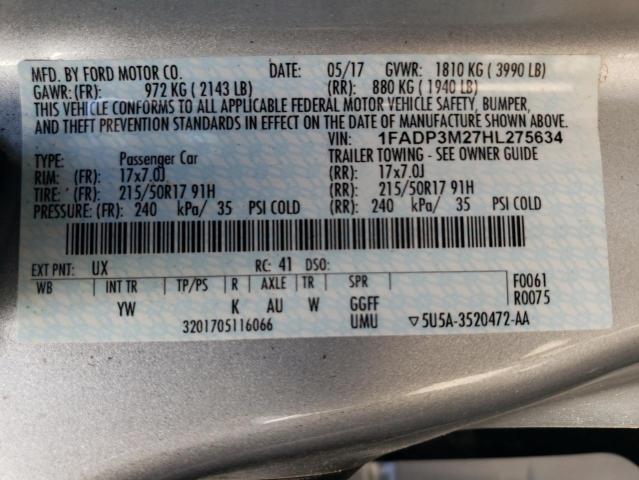 Photo 11 VIN: 1FADP3M27HL275634 - FORD FOCUS 