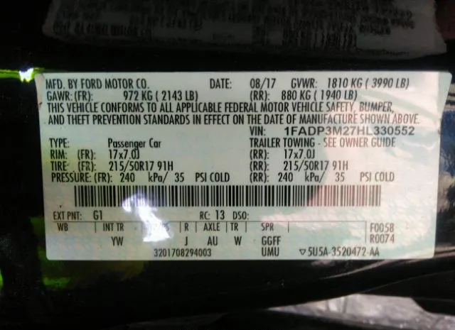 Photo 8 VIN: 1FADP3M27HL330552 - FORD FOCUS 