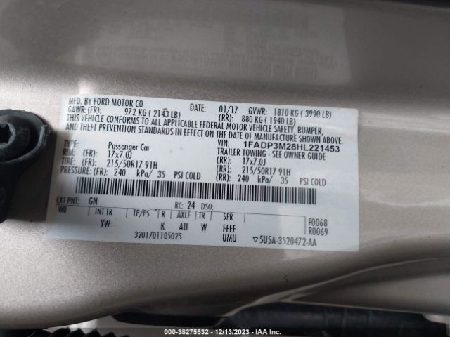 Photo 8 VIN: 1FADP3M28HL221453 - FORD FOCUS 