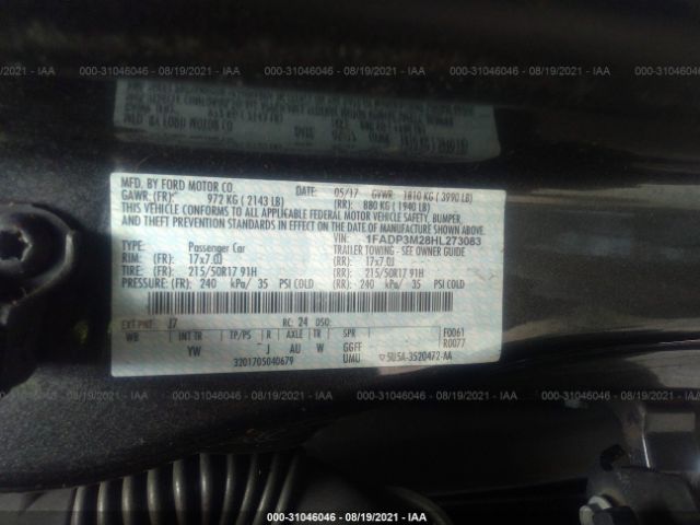 Photo 8 VIN: 1FADP3M28HL273083 - FORD FOCUS 