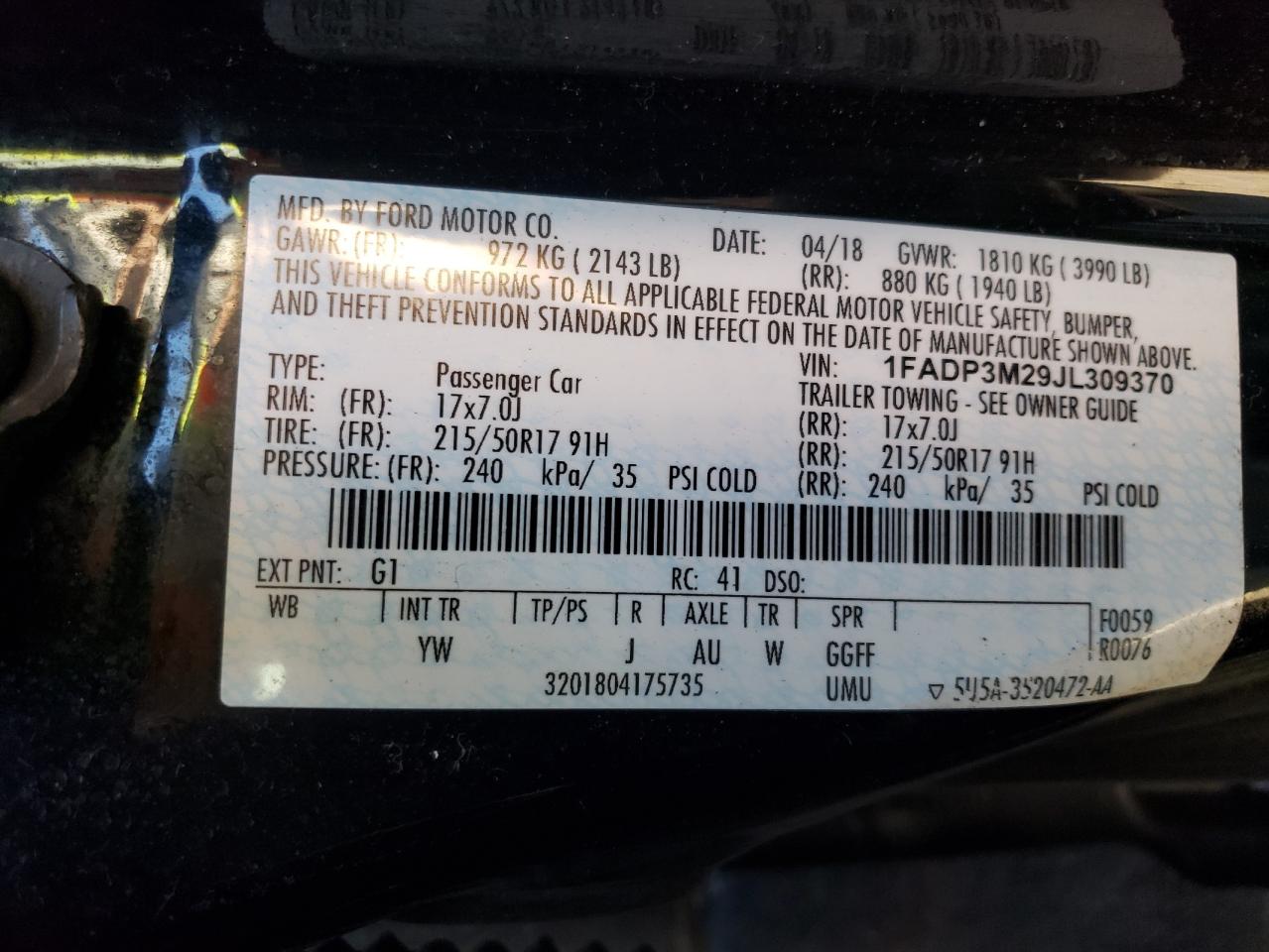 Photo 12 VIN: 1FADP3M29JL309370 - FORD FOCUS 