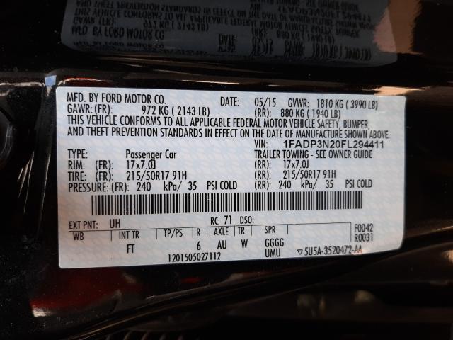 Photo 9 VIN: 1FADP3N20FL294411 - FORD FOCUS TITA 