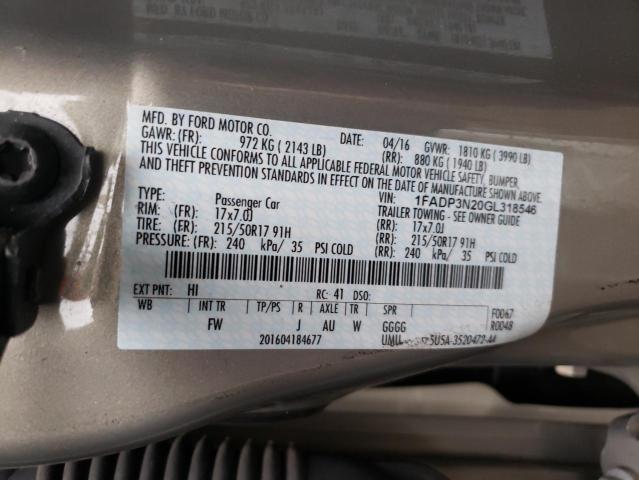 Photo 9 VIN: 1FADP3N20GL318546 - FORD FOCUS TITA 