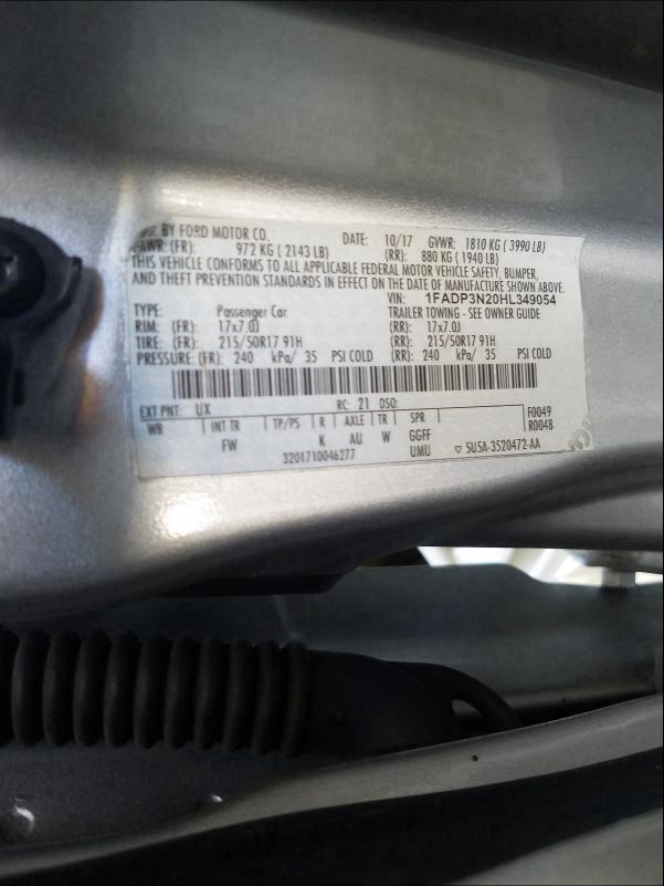 Photo 9 VIN: 1FADP3N20HL349054 - FORD FOCUS 