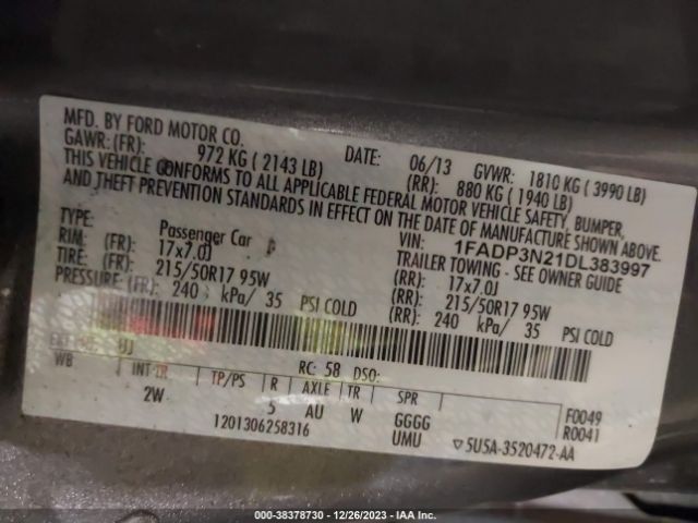 Photo 8 VIN: 1FADP3N21DL383997 - FORD FOCUS 