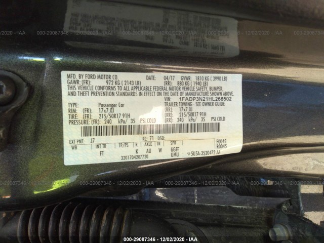 Photo 8 VIN: 1FADP3N21HL268502 - FORD FOCUS 