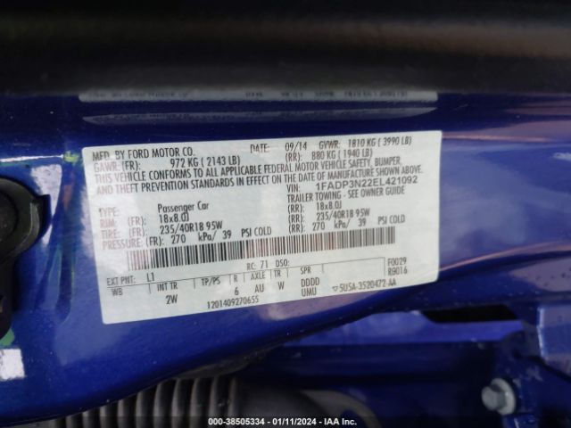 Photo 8 VIN: 1FADP3N22EL421092 - FORD FOCUS 