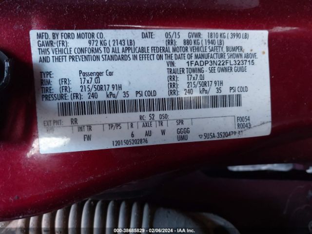 Photo 8 VIN: 1FADP3N22FL323715 - FORD FOCUS 