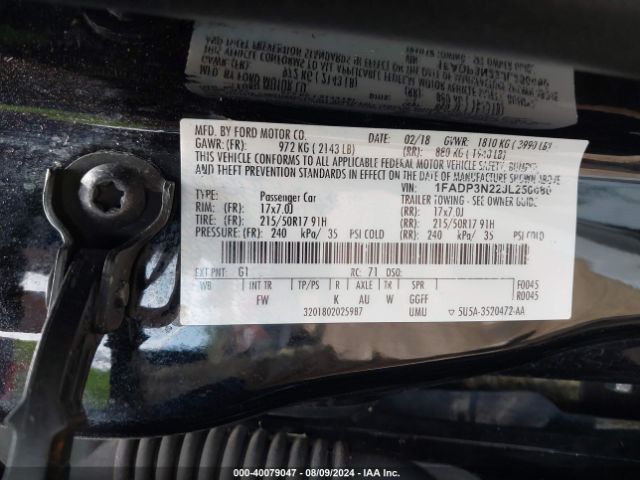 Photo 8 VIN: 1FADP3N22JL250080 - FORD FOCUS 