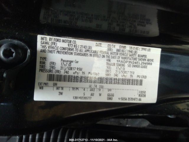 Photo 8 VIN: 1FADP3N24EL294989 - FORD FOCUS 