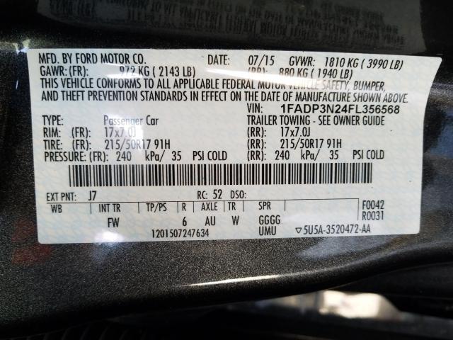 Photo 9 VIN: 1FADP3N24FL356568 - FORD FOCUS TITA 