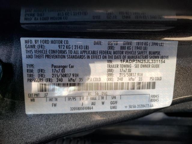 Photo 11 VIN: 1FADP3N25JL331154 - FORD FOCUS 