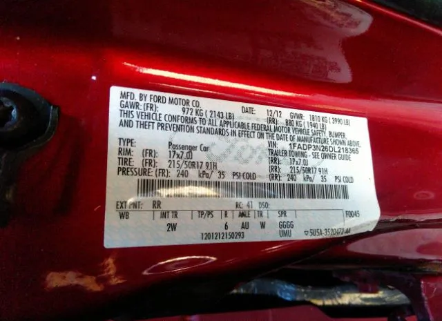 Photo 8 VIN: 1FADP3N26DL218365 - FORD FOCUS 